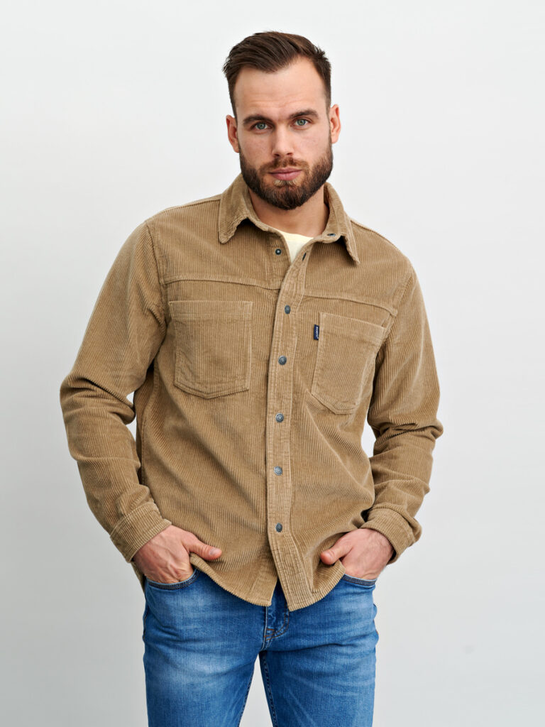 рубашка мужская бежевая 1