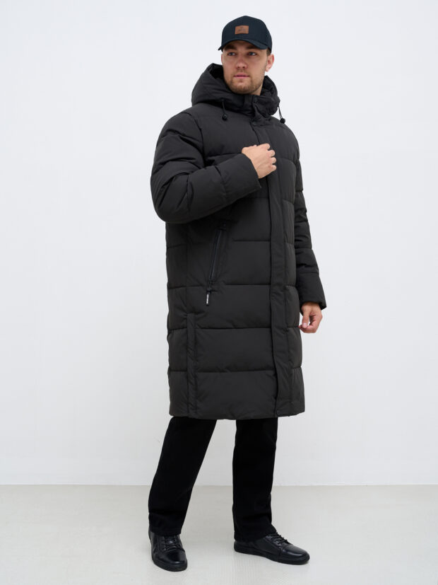 city savani ccs 88151 01 Черный Пальто мужское утепленное