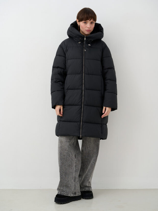 city savani csc lw562 901 Черный Пальто женское утепленное