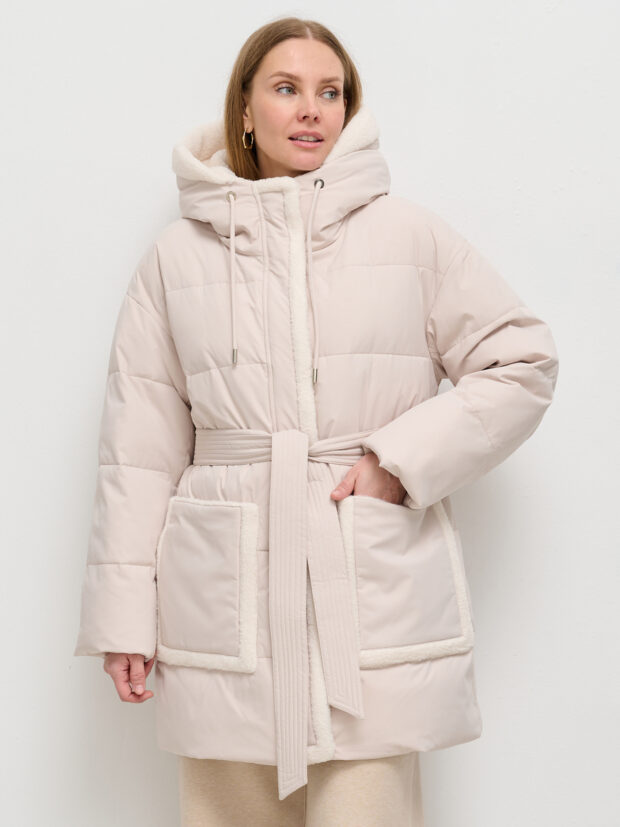 city savani ccs 89802 002 Бежевый Куртка женская утепленная