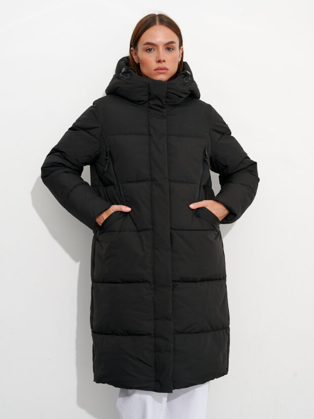 city savani csc kw568c 901 Черный Пальто женское утепленное