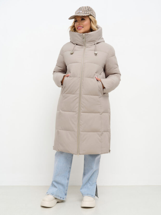 city savani cls 30528b 89 Бежевый Пальто женское утепленное